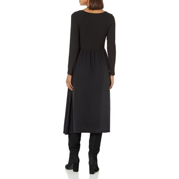 Joie DR035187881 Women's Sz M Black Racine Silk Square Neck Maxi Dress - Picture 2 of 15